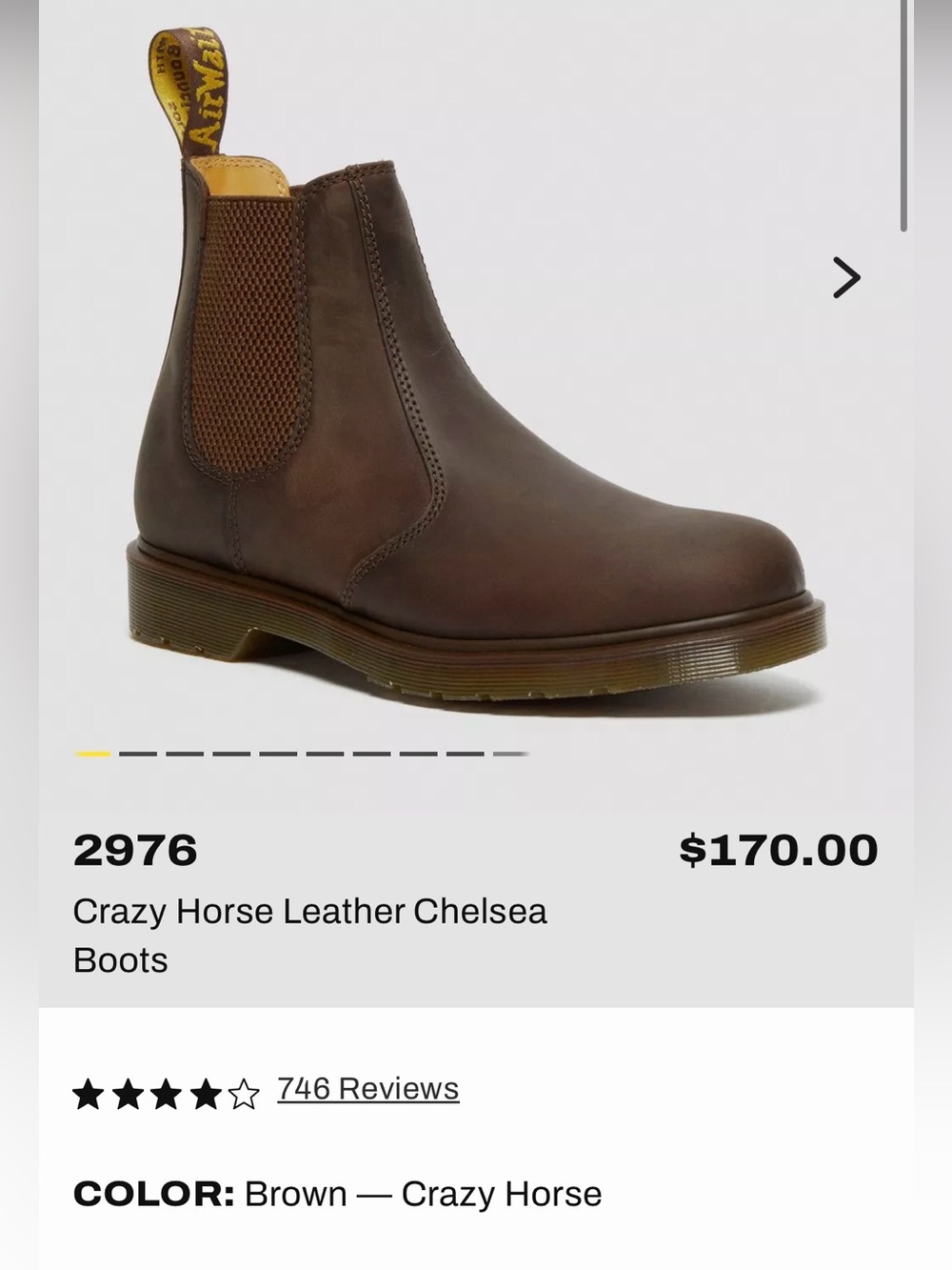 Dr. Martens Airwair Crazy Horse boots Brown Size 7 Like New